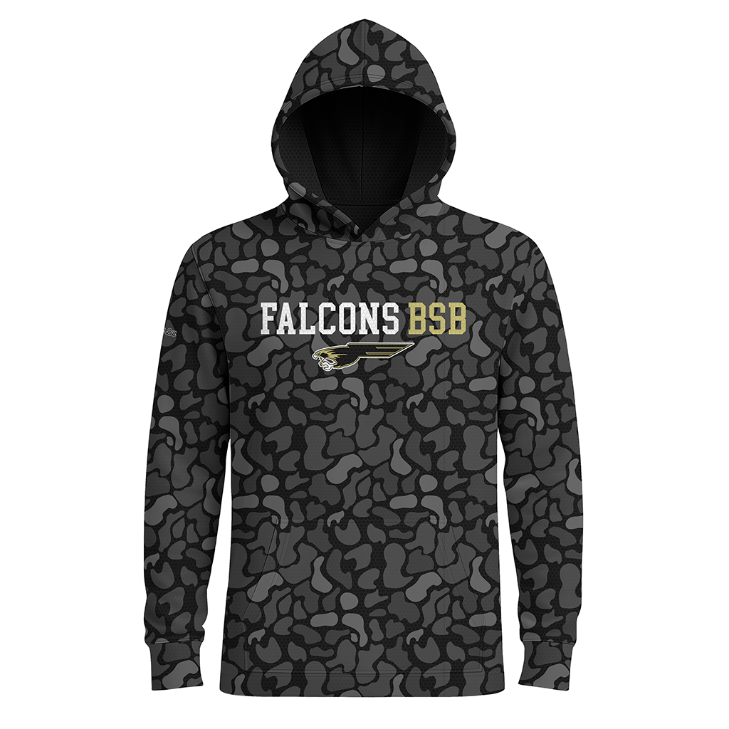Bushland Falcons Baseball - Long Sleeves Hoodie - LIGHTweight - Camo - PRE ORDER