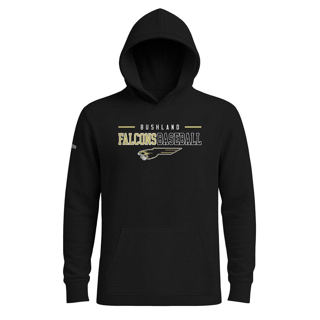 Bushland Falcons Baseball - Long Sleeves Hoodie - LIGHTweight - Black - PRE ORDER