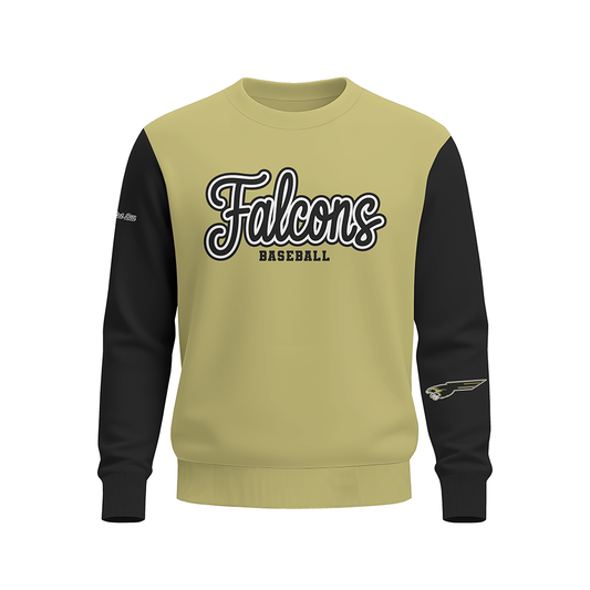 Bushland Falcons Baseball - Long sleeve SWEATSHIRT - MIDweight - Vegas Gold - PRE ORDER