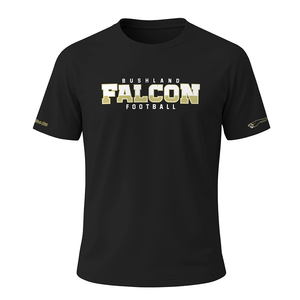 Bushland Falcons Football - Crew Neck Short Sleeves - Black - Number on Back - Option 2