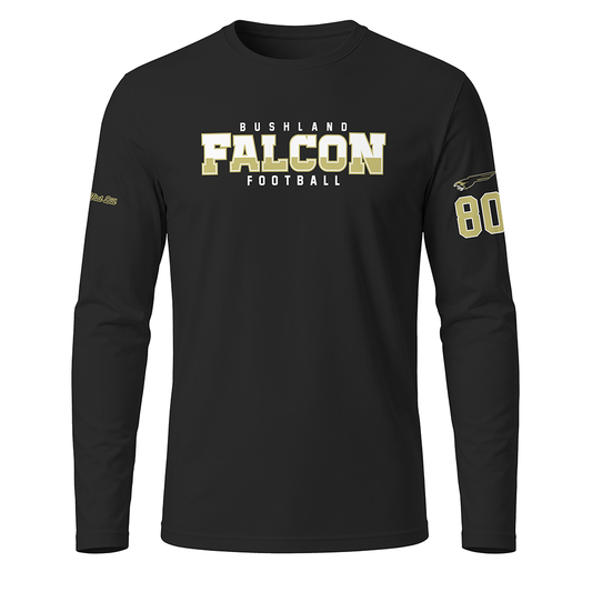 Bushland Falcons Football - Crew Neck Long Sleeves - Black