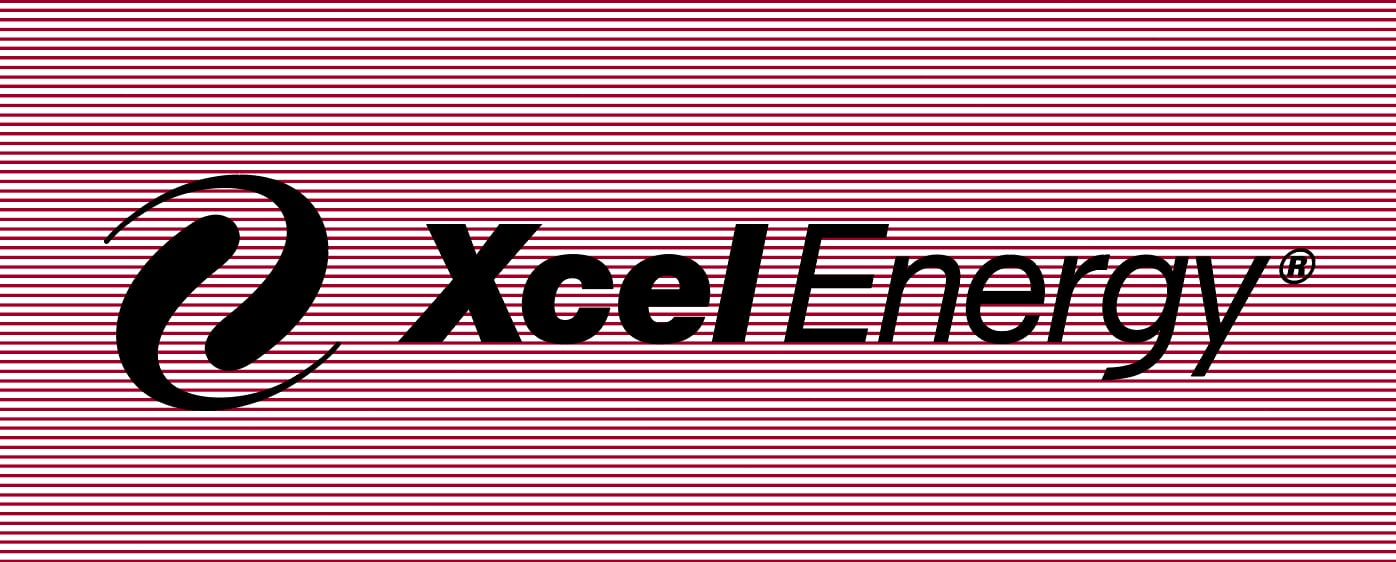 Xcel Energy - Polo - Pin Stripes - Solid Red Collar