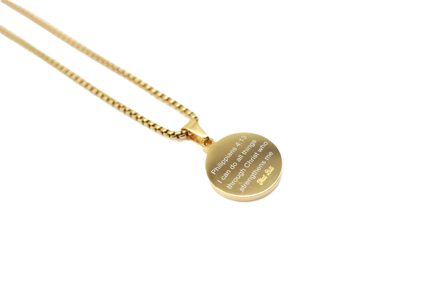 Engraved Baseball 2D Pendant - Gold