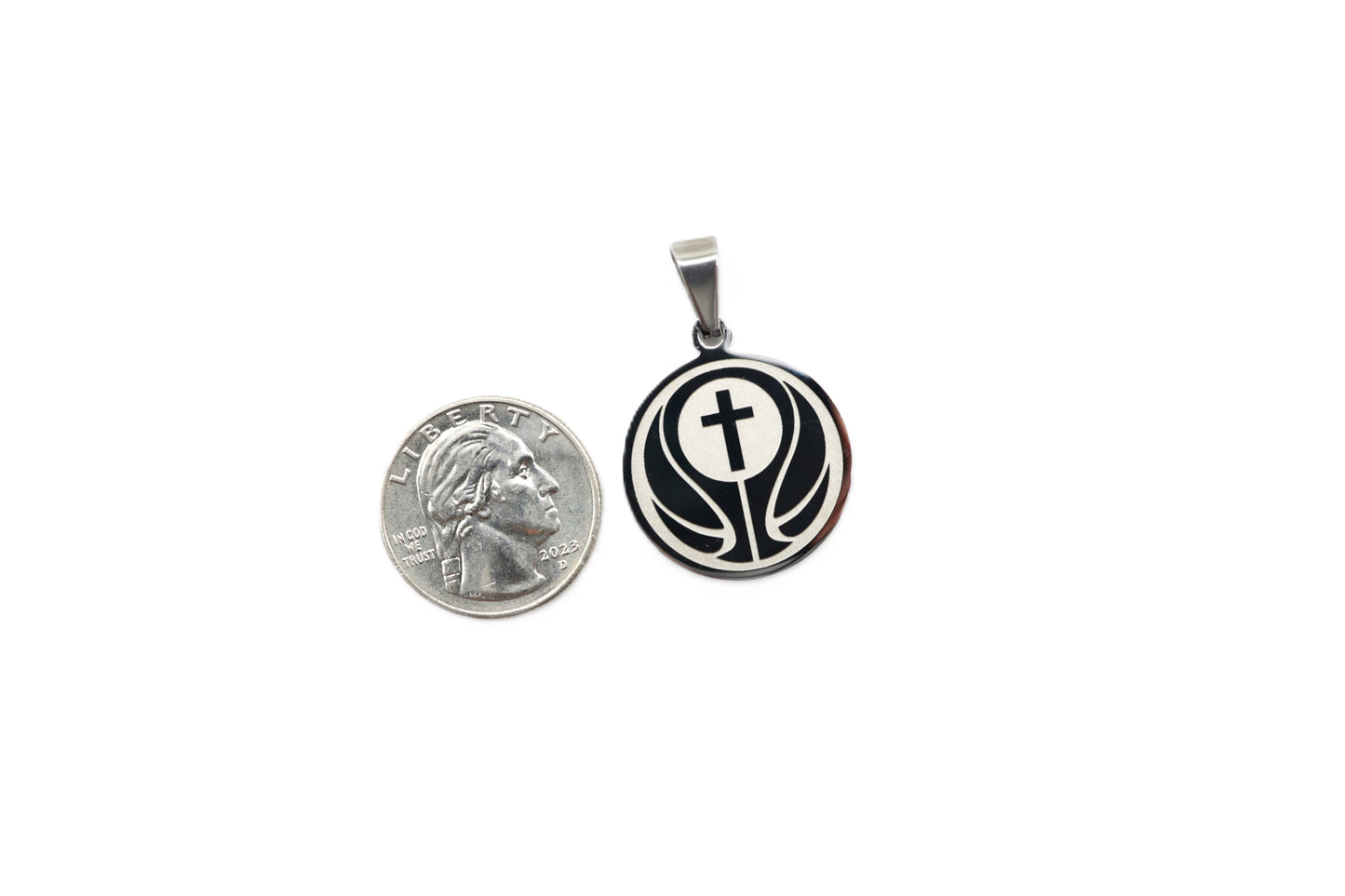 Engraved Basketball 2D Pendant - Silver