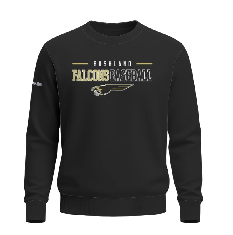 Bushland Falcons Baseball - Crew Neck Long Sleeves - Black