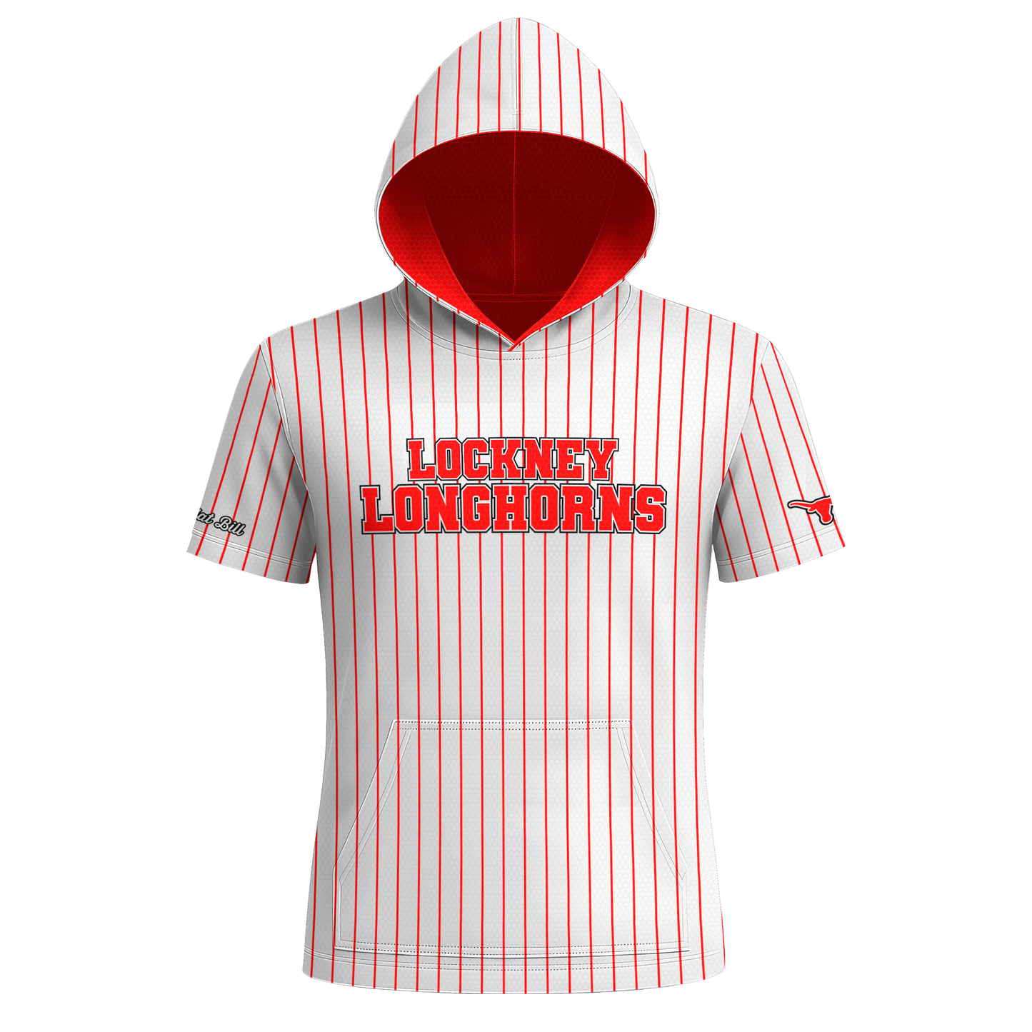 Lockney Longhorns Hoodie - Pinstripes - Short Sleeves