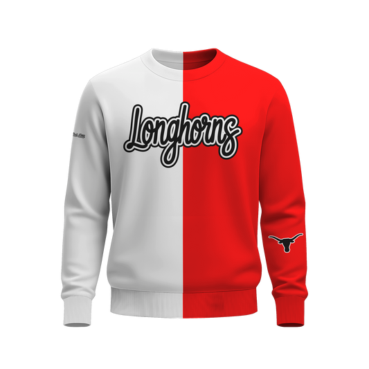 Lockney Longhorns Sweatshirt - RED/WHITE - HEAVYWEIGHT