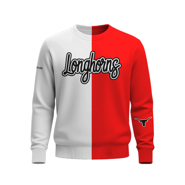 Lockney Longhorns Sweatshirt - RED/WHITE - HEAVYWEIGHT