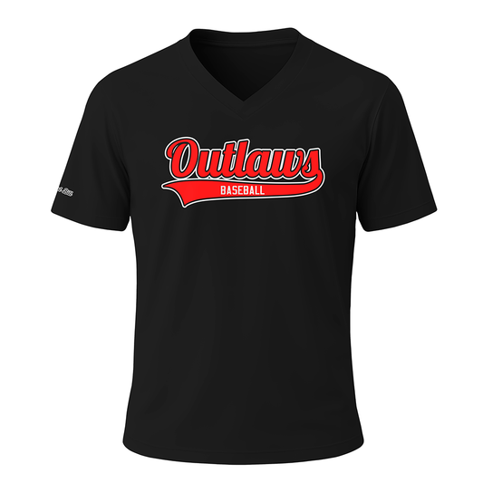 Outlaws Baseball - V Neck Short Sleeves - Black