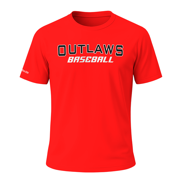 Outlaws Baseball - Crew Neck Short Sleeves - Red