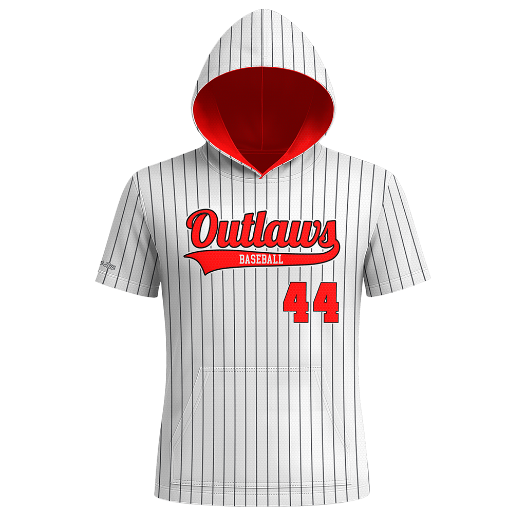 Outlaws Baseball -Short Sleeve Hoodie - Pinstripe - PRE ORDER