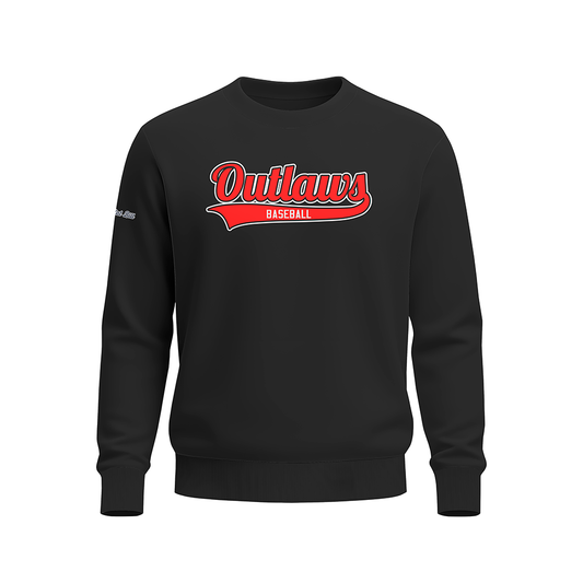 Outlaws Baseball - Long sleeve SWEATSHIRT - MIDweight - Black - PRE ORDER