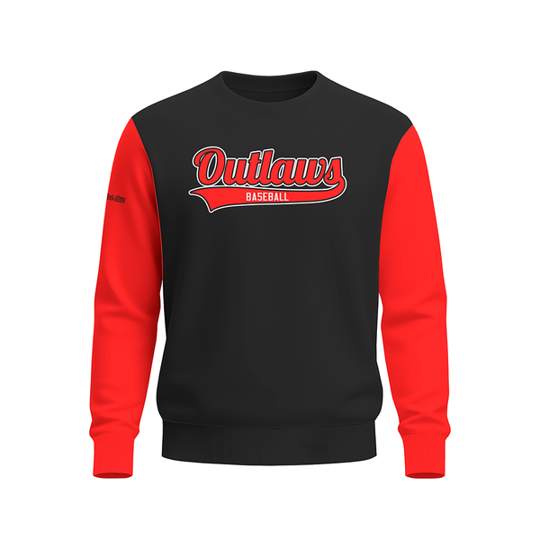 Outlaws Baseball - Long sleeve SWEATSHIRT - MIDweight - Red Sleeves - PRE ORDER