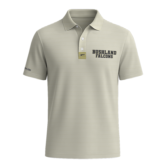 Bushland Falcons - Polo - Vegas Gold Pin Stripes - PRE ORDER