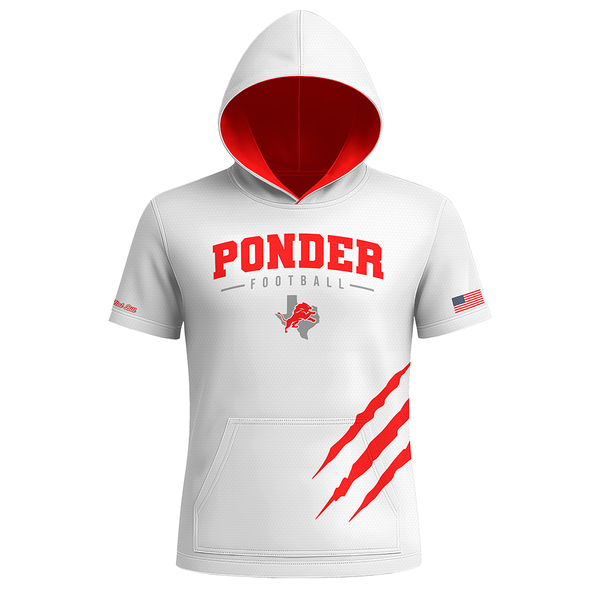 Ponder Football Hoodie - White