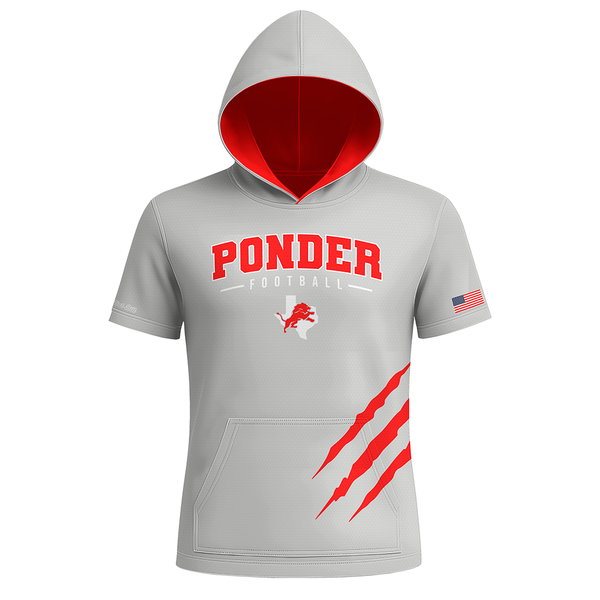 Ponder Football Hoodie - Light Grey