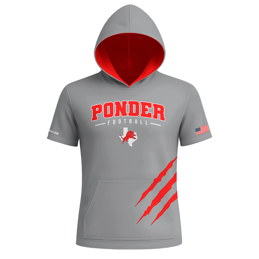 Ponder Football Hoodie - Grey