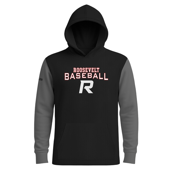 Roosevelt Baseball - Long Sleeves Hoodie - HEAVYweight - Black/Green Sleeves - PRE ORDER