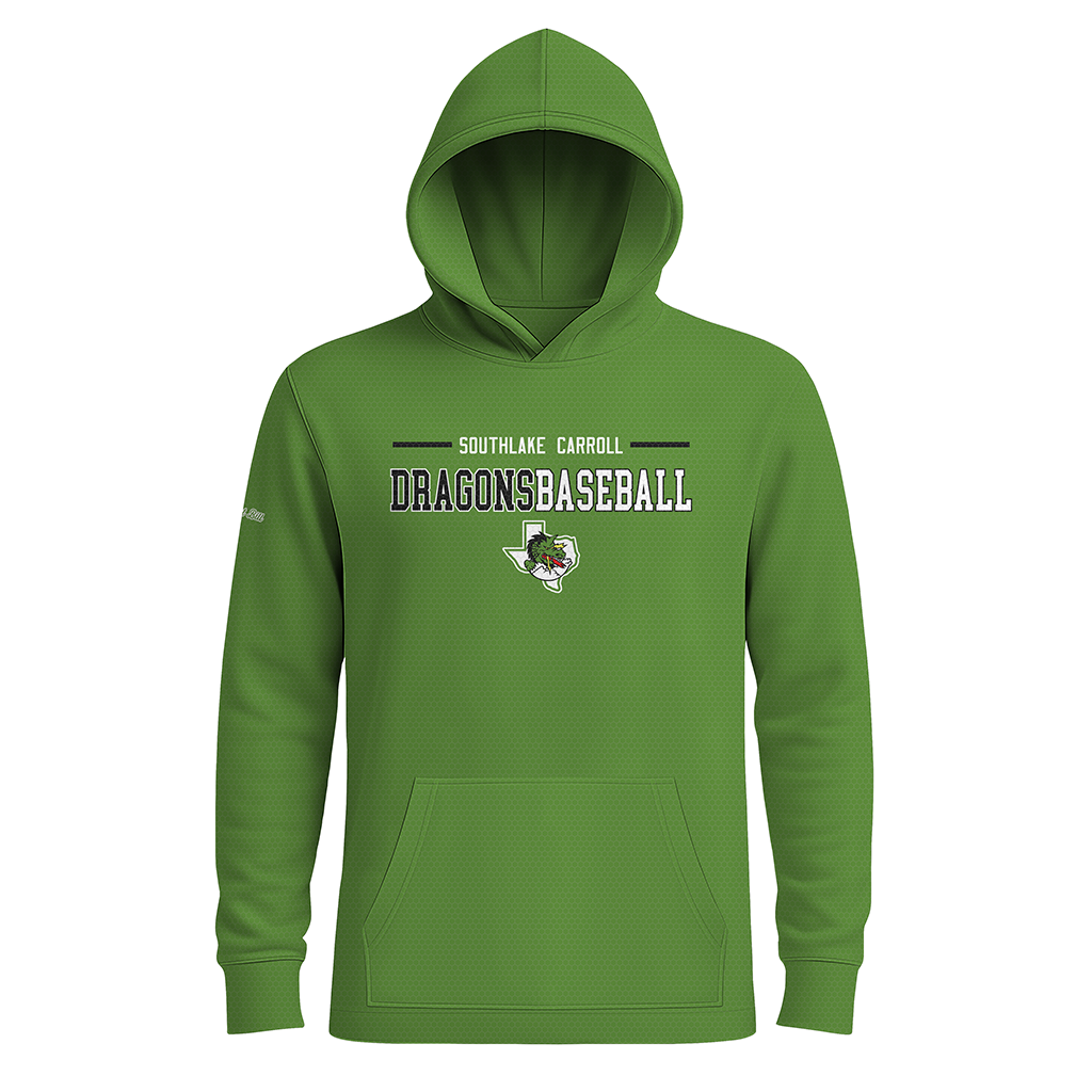 Southlake Carroll Baseball - Long Sleeves Hoodie - MIDweight - Green - PRE ORDER