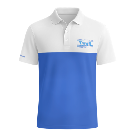 Two8 Construction Polo - White/Blue - PRE ORDER