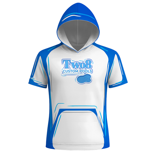 Two8 Custom Pools Hoodie - Cartoon Style - White Short Sleeves - PRE ORDER