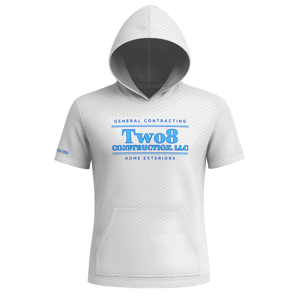 Two8 Construction Hoodie - Texas Pattern - White Short Sleeves - PRE ORDER