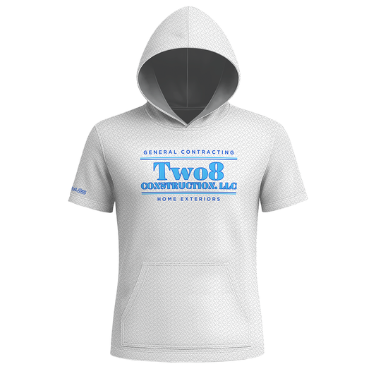 Two8 Construction Hoodie - Texas Pattern - White Short Sleeves - PRE ORDER