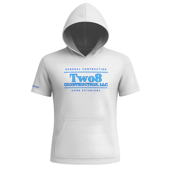 Two8 Construction Hoodie - Texas Pattern - White Short Sleeves - PRE ORDER