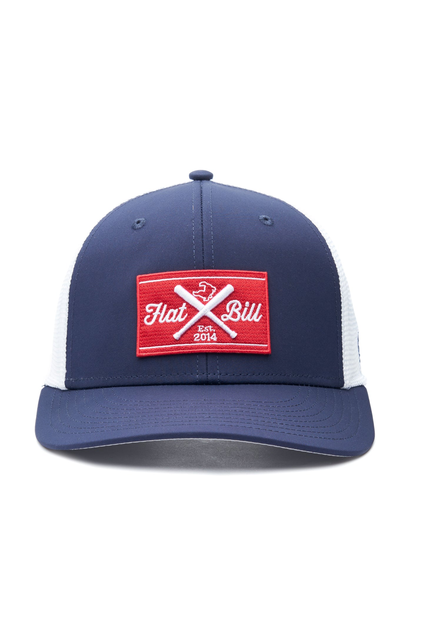 Flatbill Premium Blue Meshback Trucker Cap