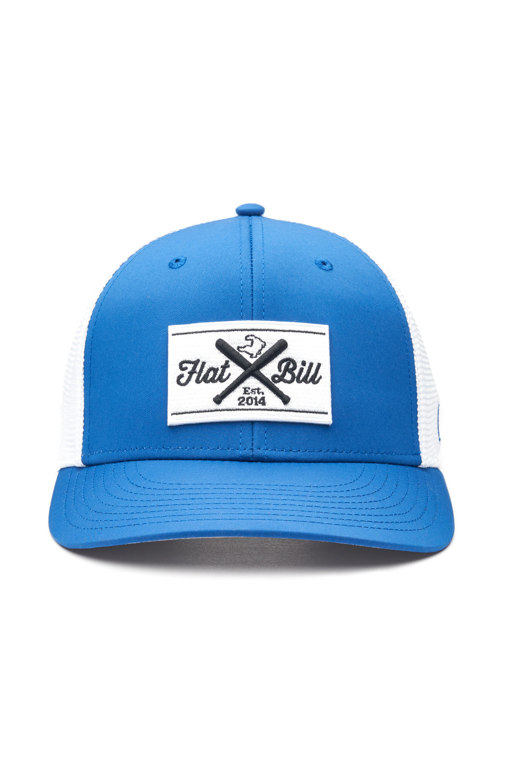 Flatbill Premium Blue Meshback Trucker Cap