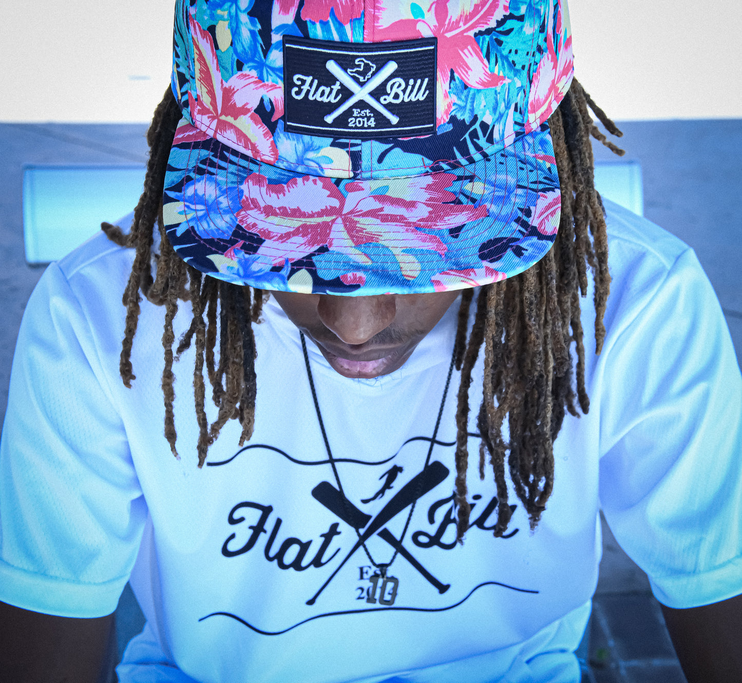 Flatbill Navy Floral Snapback Cap