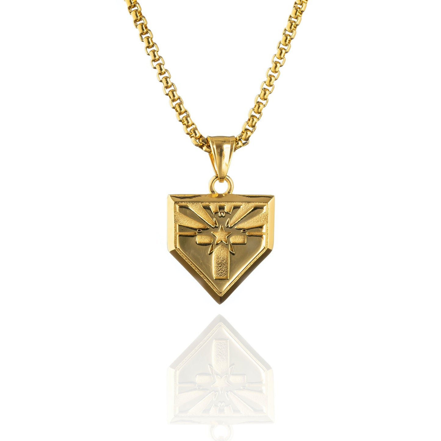 Shining Cross Home Plate Pendant