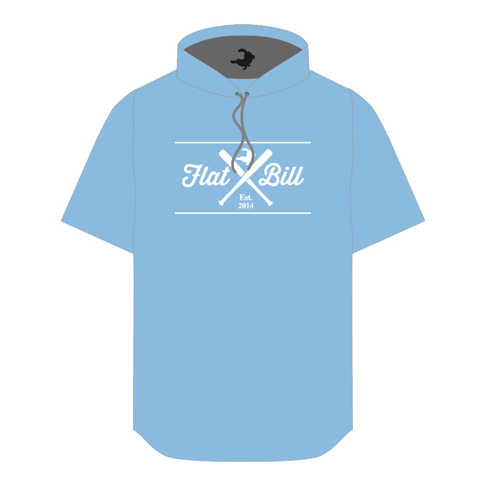 Carolina Blue and White - Premium Sublimated Short Sleeve Hoodie