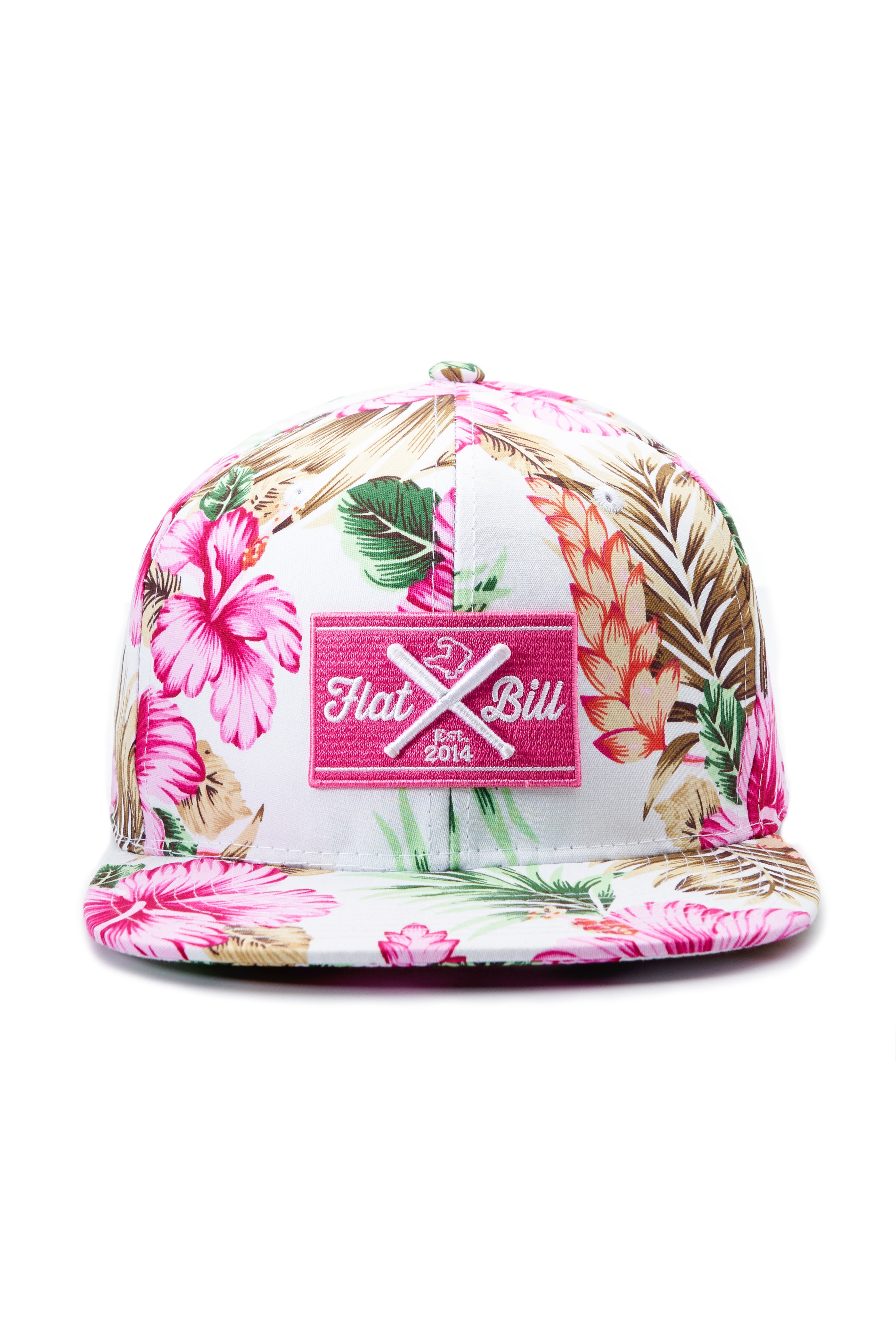 Flatbill Pink Floral Snapback Cap Flatbill Baseball