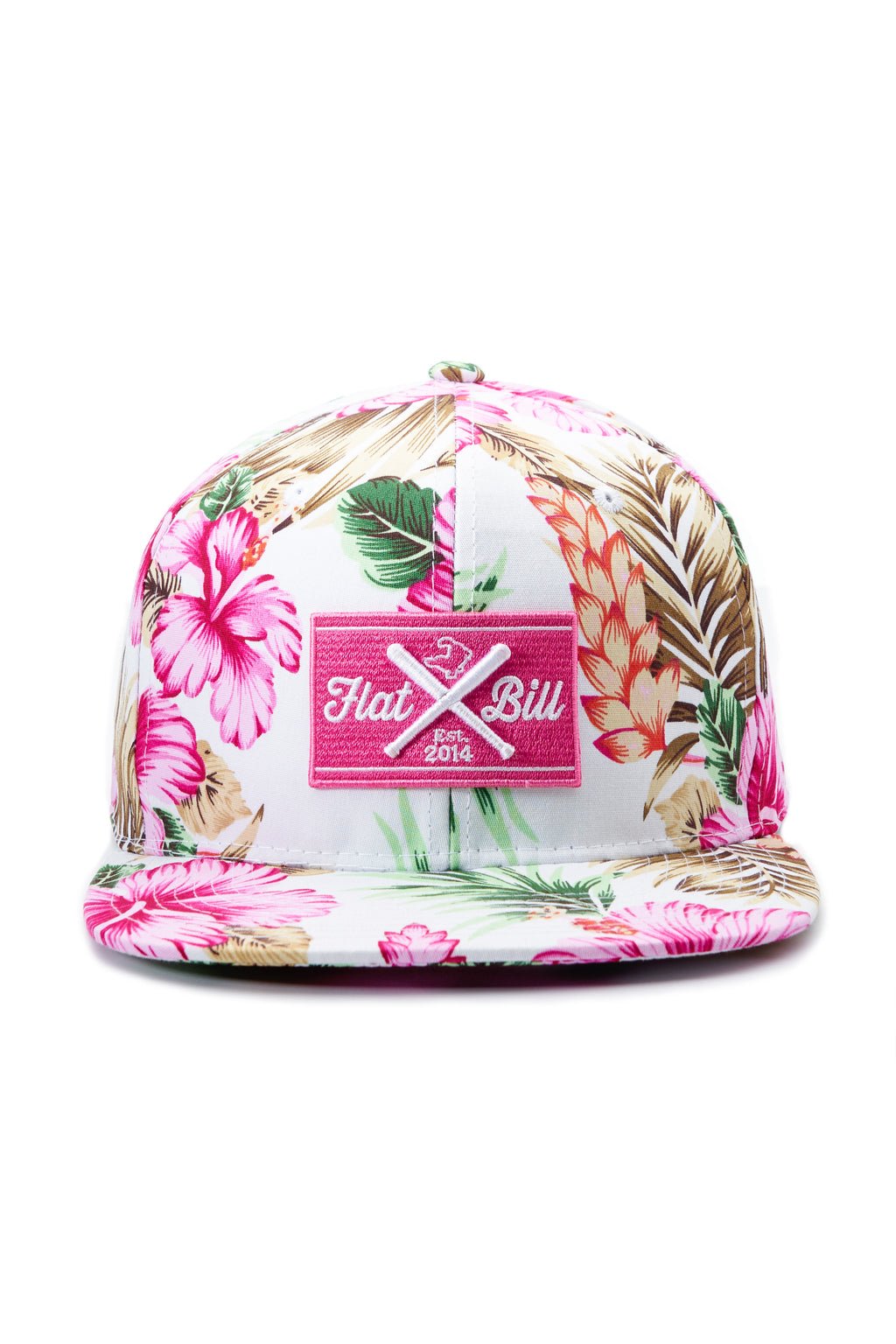Flatbill Pink Floral Snapback Cap