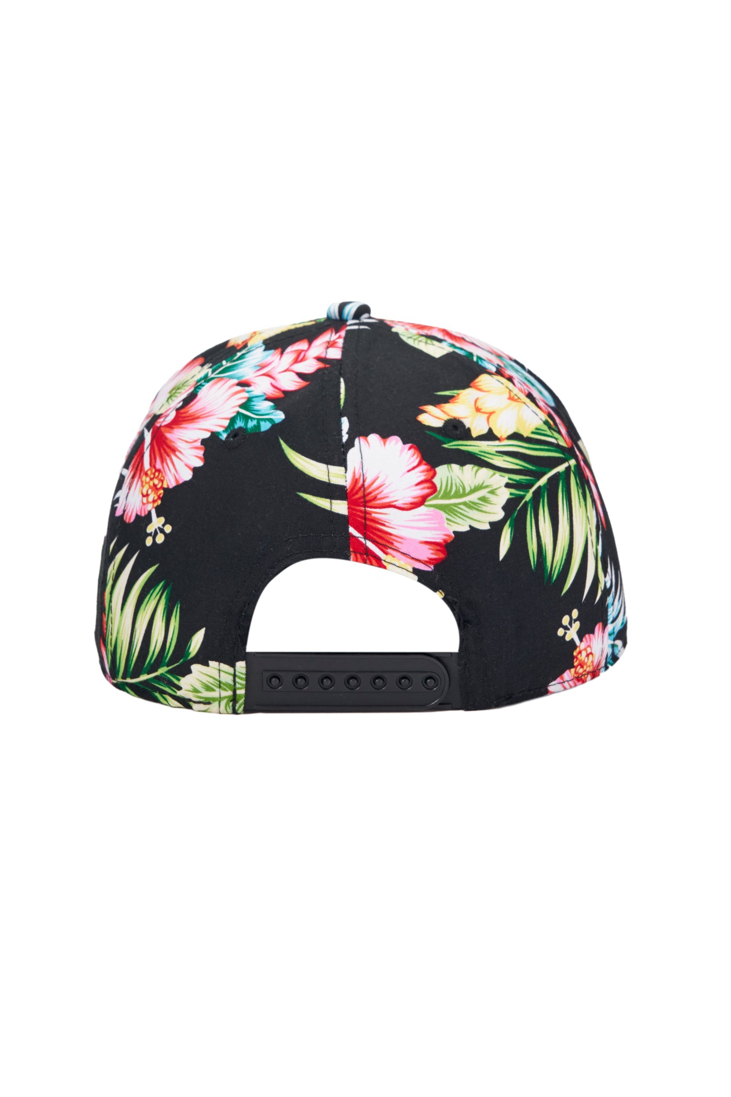 Flatbill Black and Red Floral Cap