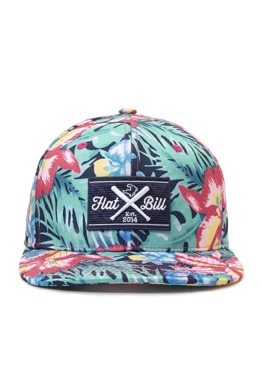 Flatbill Navy Floral Snapback Cap